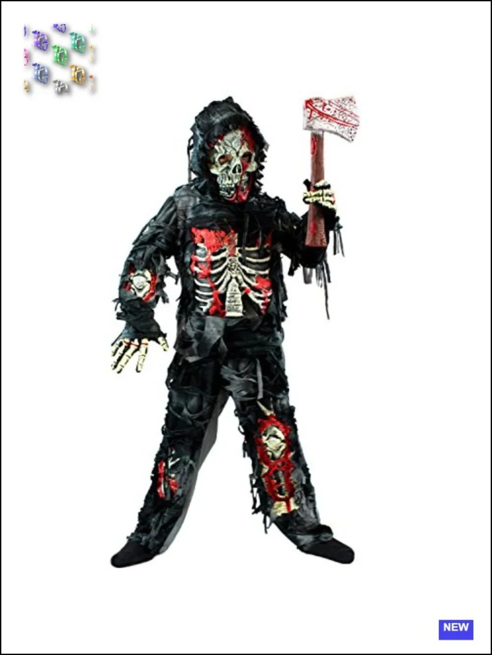 Kids Deluxe Zombie Costume with Mask Gloves and Axe